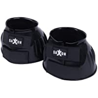 Saxon - Campanas de PVC con doble cierre para caballos (Cob) (Negro)